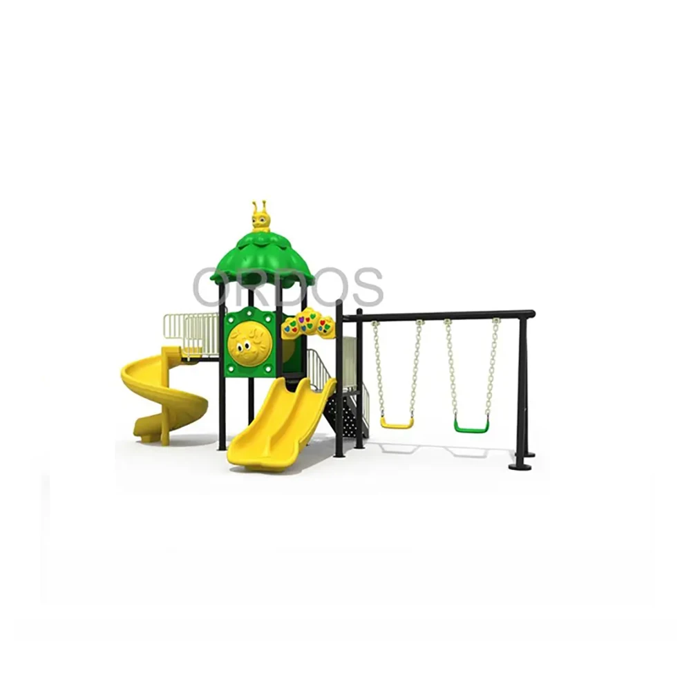 Children Top Quality Newest Fun Plastic Kids Outdoor Playground Equipment with Swing and Slide