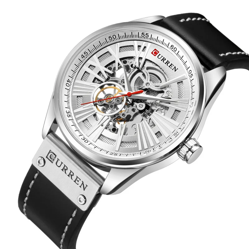 ساعة كورين 8299 ميكانيكية أوتوماتيكية للرجال مقاومة للماء مجوفة ميكانيكية للرجال