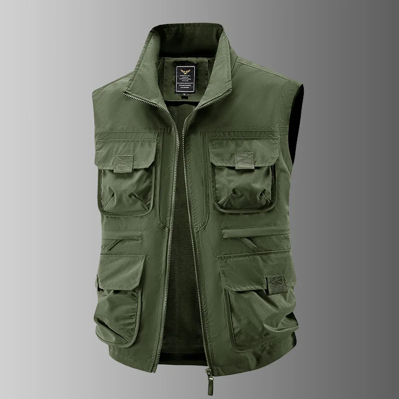 Spring Autumn Multi-Pocket Casual Vest Men's Outdoor Breathable Jacket