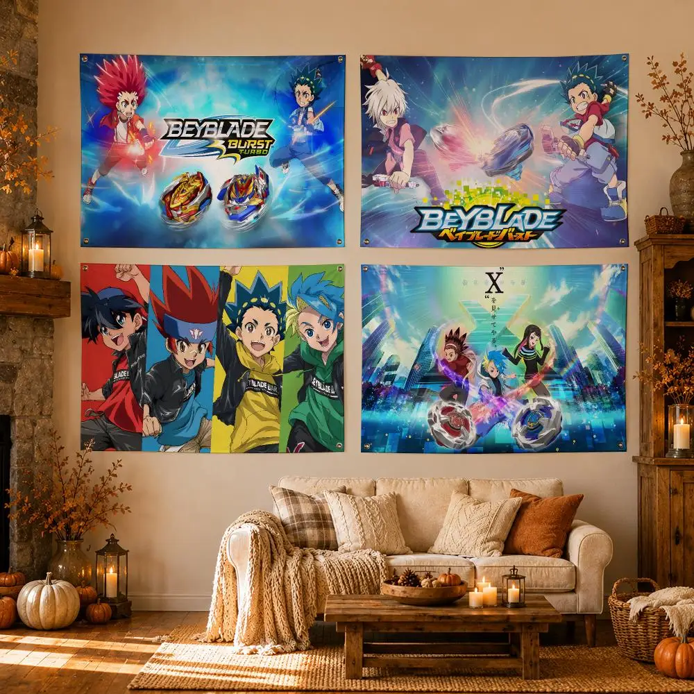 Anime Beyblade Burst Flags Flags for Room, Bedroom, Home, Outdoor, Wall Hanging, Concert Print, Art Banner