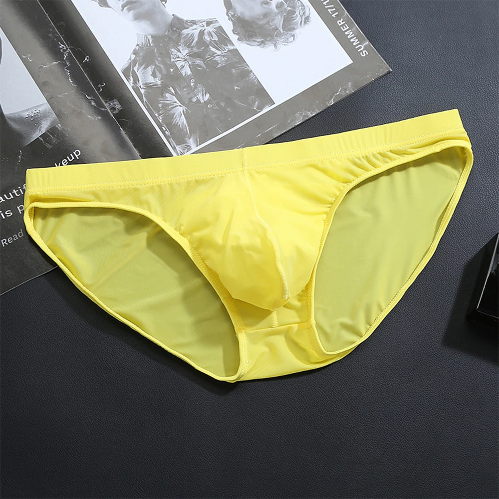 Ice Silk T-Back Thongs Para Homens U Convex Pouch Calcinha Sexy G-Strings Bulge Lingerie Comfy Cuecas Respirável Hip Lift Elastic