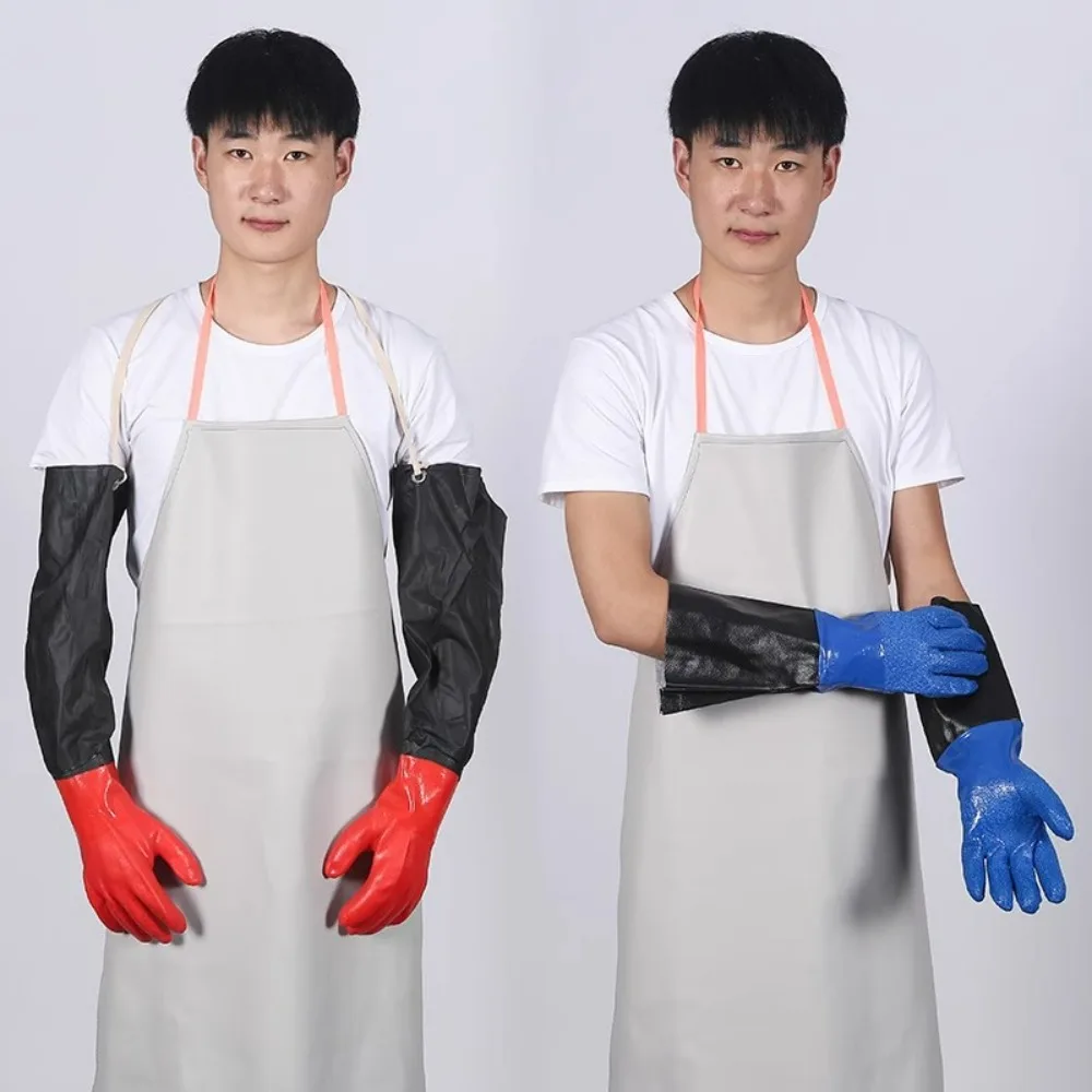 Extended Oil-Resistant Work Gloves – Thickened Waterproof Puncture-Proof & Acid-Alkali Resistant Non-Slip Gloves for Fishing