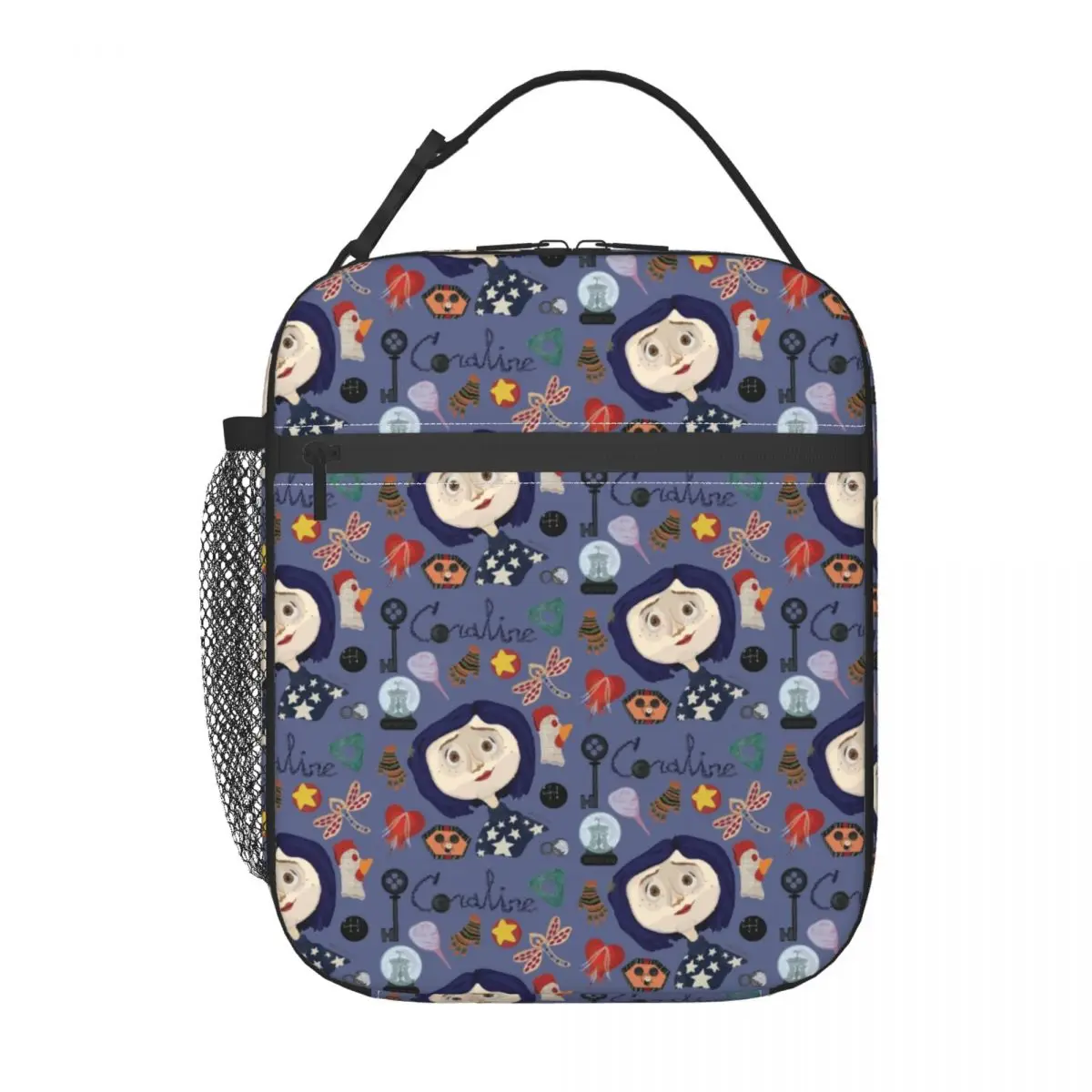 Borsa da pranzo isolata Coraline con pellicola Horror di Halloween personalizzata per le donne borsa termica per borsa termica Bento Box Work School