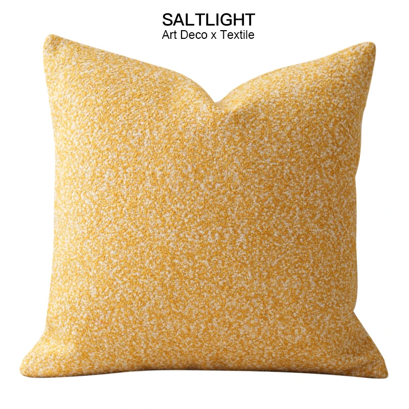 

Modern Minimalist Yellow Texture Cushion Sofa Living Room Sample Room Square Pillow Home Decorative Mixed Fabric Throw Pillow