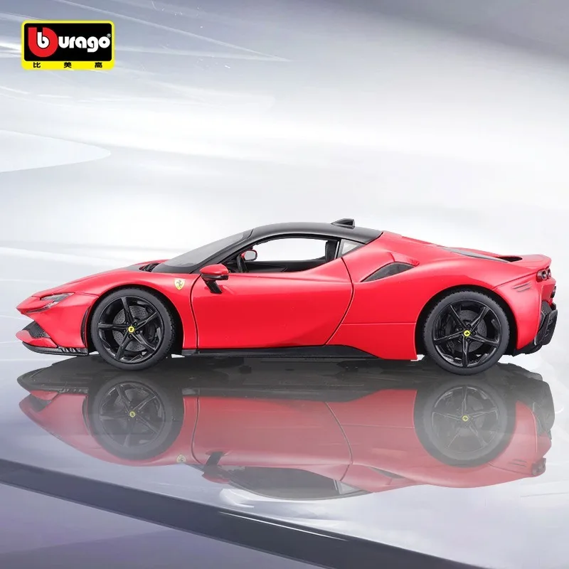 1:18 Bburago Ferrari Sf90 Spider Sf90 Stradale Sport Car Alloy Luxury Vehicle Diecast Model Edition Toy Collection Ornament Gift