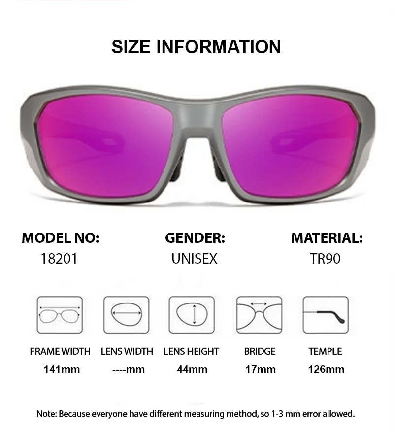 

KIZN Men Wind Protection Trendy Gafas Spectacle Eyewear Sport Design Opics Gafas Polarized Prescription Sunglasses with Recipe