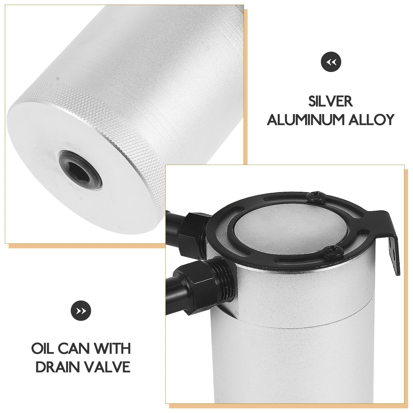

1 set 1 Set Separator Catch Can Kit Baffled Catch Tank For Car Engine Oil Leakage Prevention Efficient Drain Valve Oil Tank