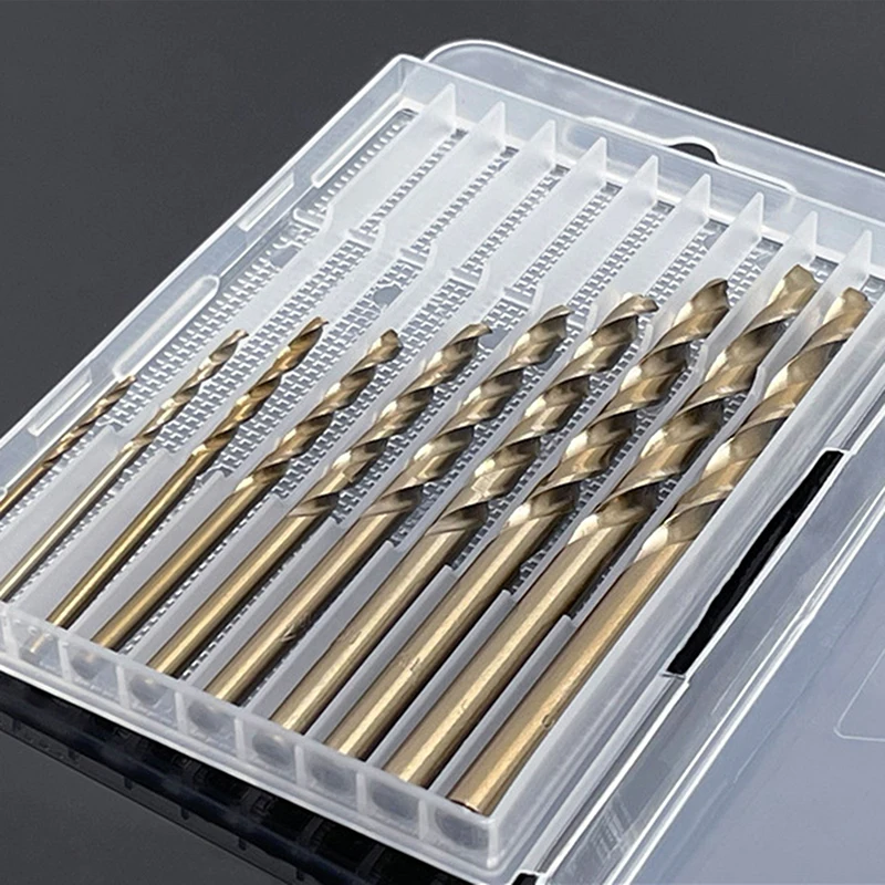 B*[PERU1 Twist Drill Empty Box Storage Box Toolbox Tool Accessories Woodworking Drill Bit 5/10 Hole Transparent Packaging Case
