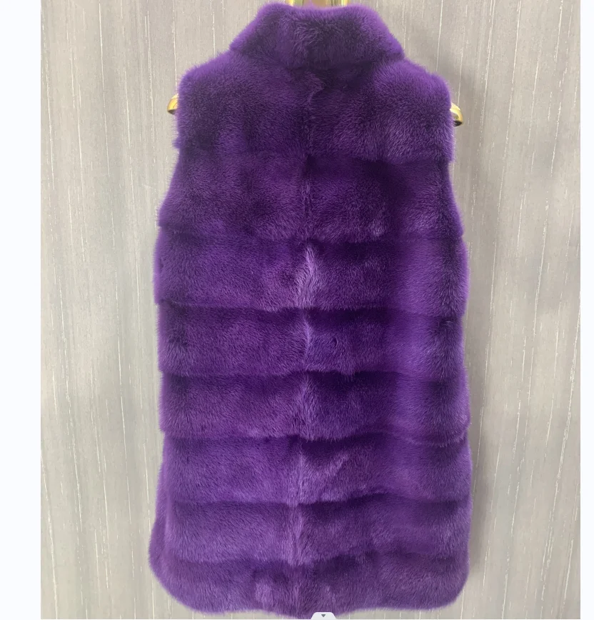 Real Mink Fur Long Vest for Ladies, New