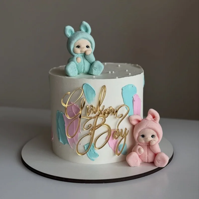 Acryl-Seiten-Kuchendekoration für Babyparty, Jungen oder Mädchen, Oh Baby, Geschlecht offenbaren, Partyzubehör, Geburtstagsfeier, Kuchendekoration – Detail 3
