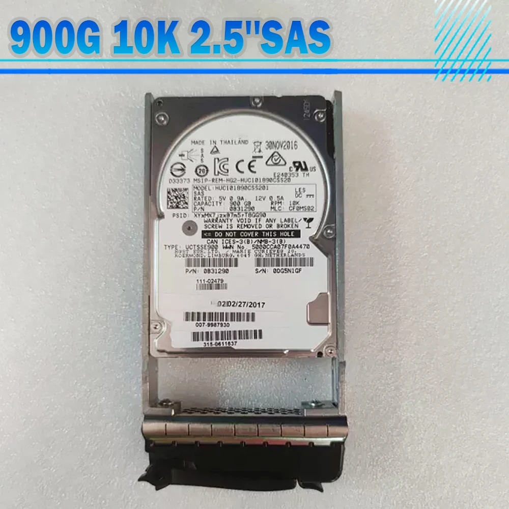 111-02479 900G 10K 2.5''SAS HUC101890CSS201  HDD For NetApp