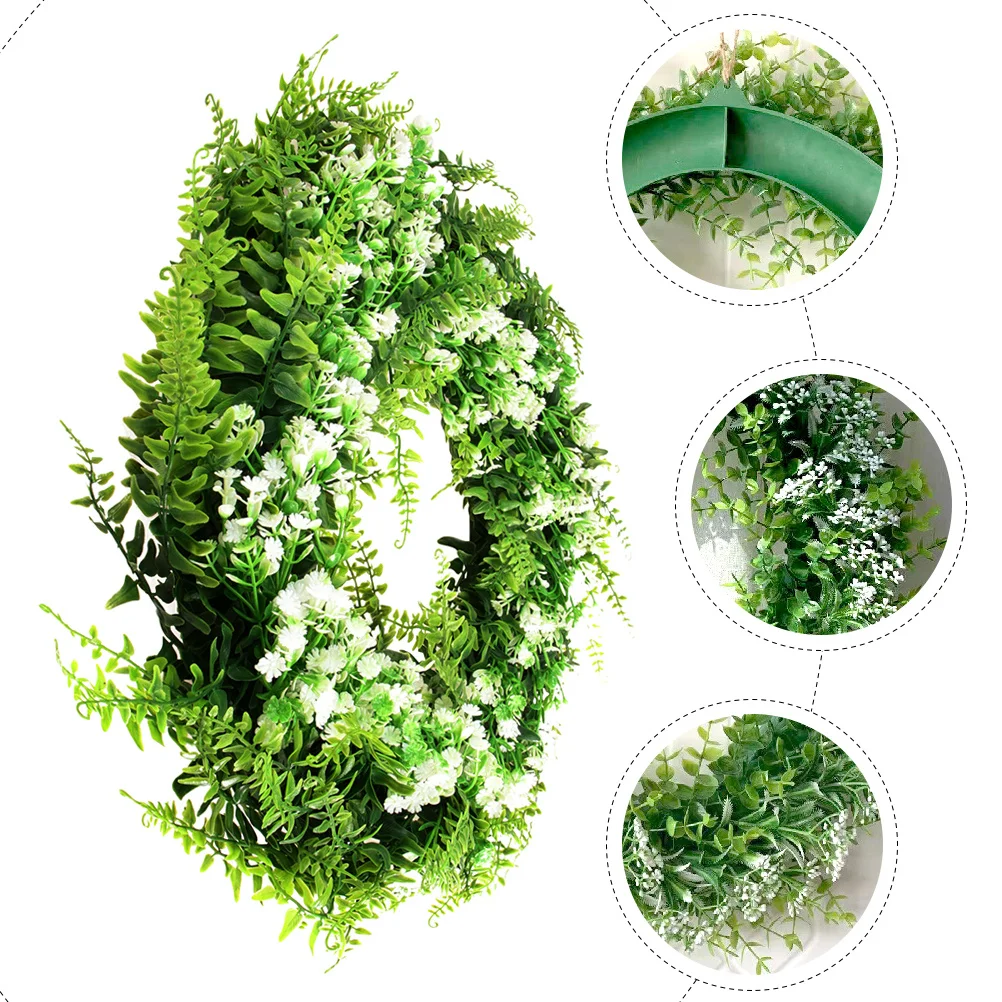 

Simulation Eucalyptus Wreath Green Plants Decoration Hanging Wreath For Door Wall Window Farmhouse Decor Artificial Plant