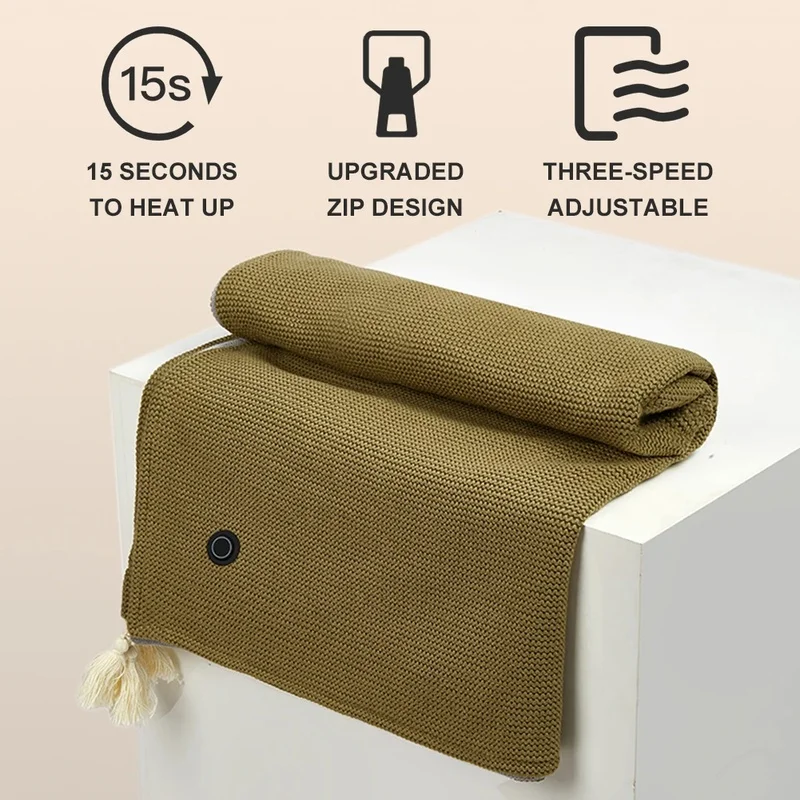 شال بطانية تسخين USB محمول مع 3 مستويات تسخين، مثالي للاستخدام المنزلي والمكتبي، جهاز تدفئة الجسم لدفء مريح #4