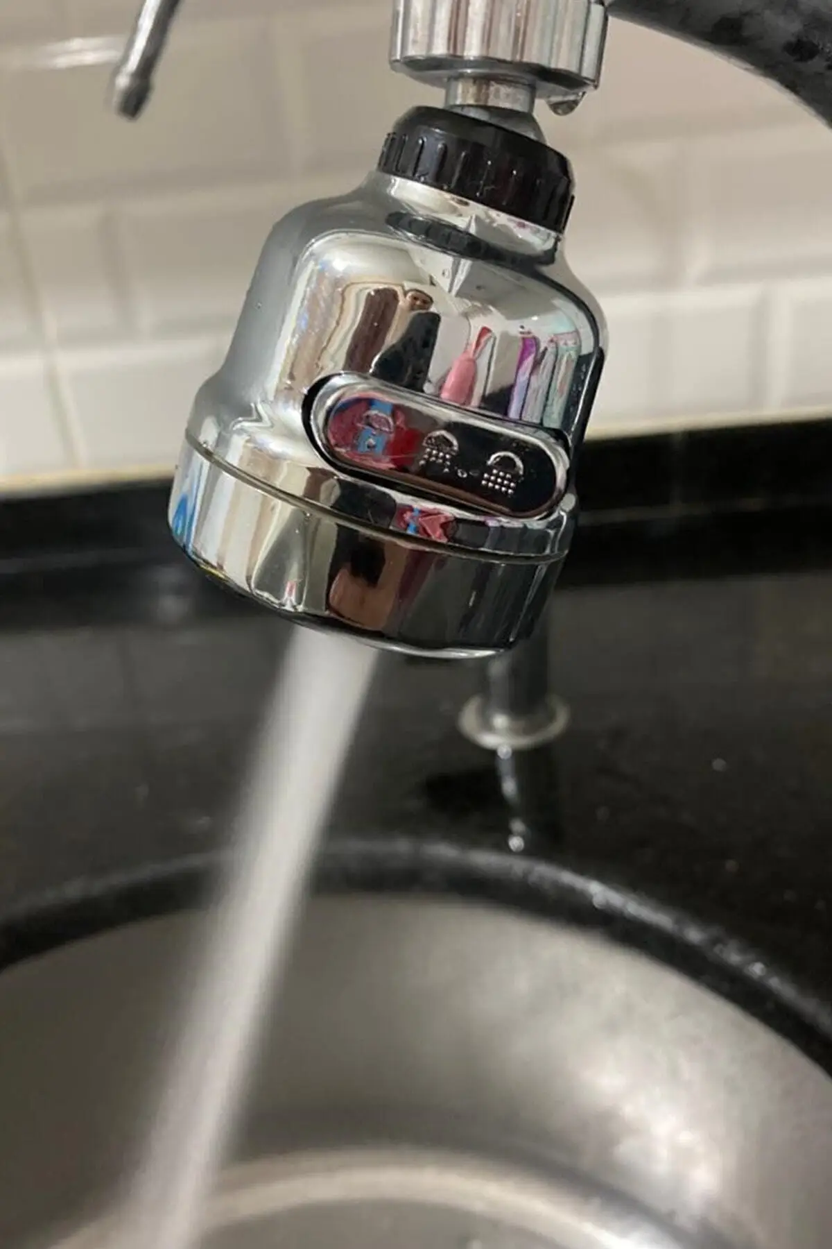 Chrome 3 Multifunctionele Aanrecht Hoofd 360 Graden Roterende Tap End