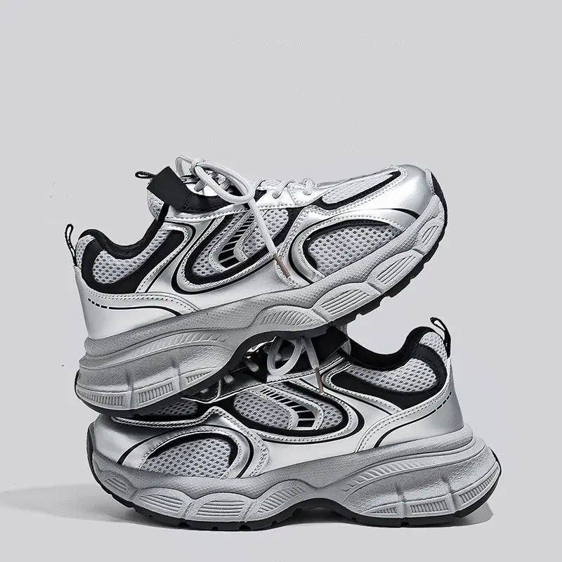 Clunky Sneakers 2025 Spring and Autumn Women's Thick Sole Lightweight Casual Sneakers for Students Retro Chunky Shoes