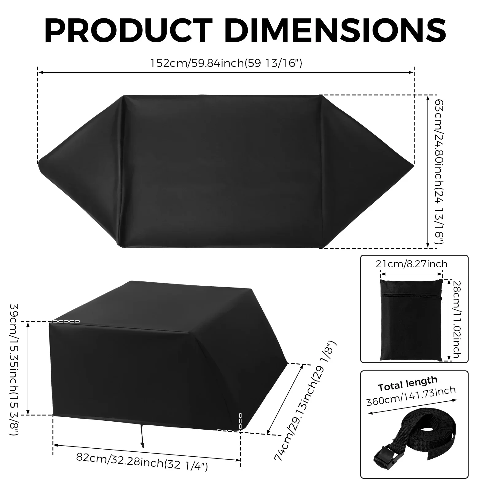 Camper Air Conditioner Cover Universal Rooftop AC Unit Cover 600D Weatherproof Dustproof Shield For RV Toy Hauler Fifth Wheel