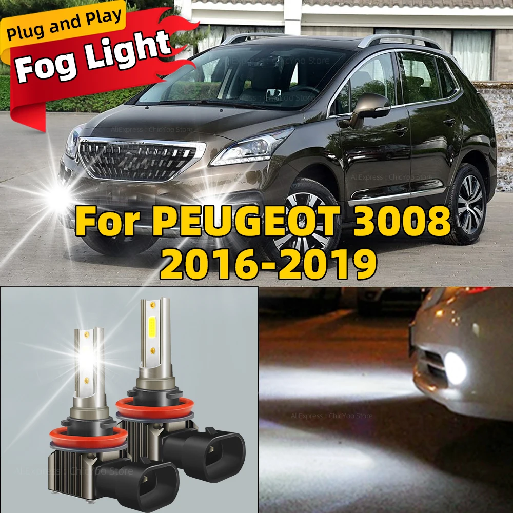 

2x 15000LM H11 H8 Led Fog Lights Canbus H16 H9 Car Bulb 6000K Lamp Plug and Play For PEUGEOT 3008 2016 2017 2018 2019