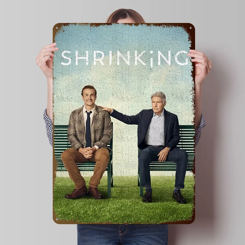 Shrinking TV Show Tinplate Poster Customized Wall Art Vintage Metal Signs Retro Plates for Home and Decoration Gaming Decor Room
