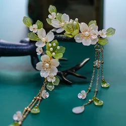 New original pair clip headdress antique hairpin jewelry Han suit accessories side clip hair ornament step shake tassel hairpin