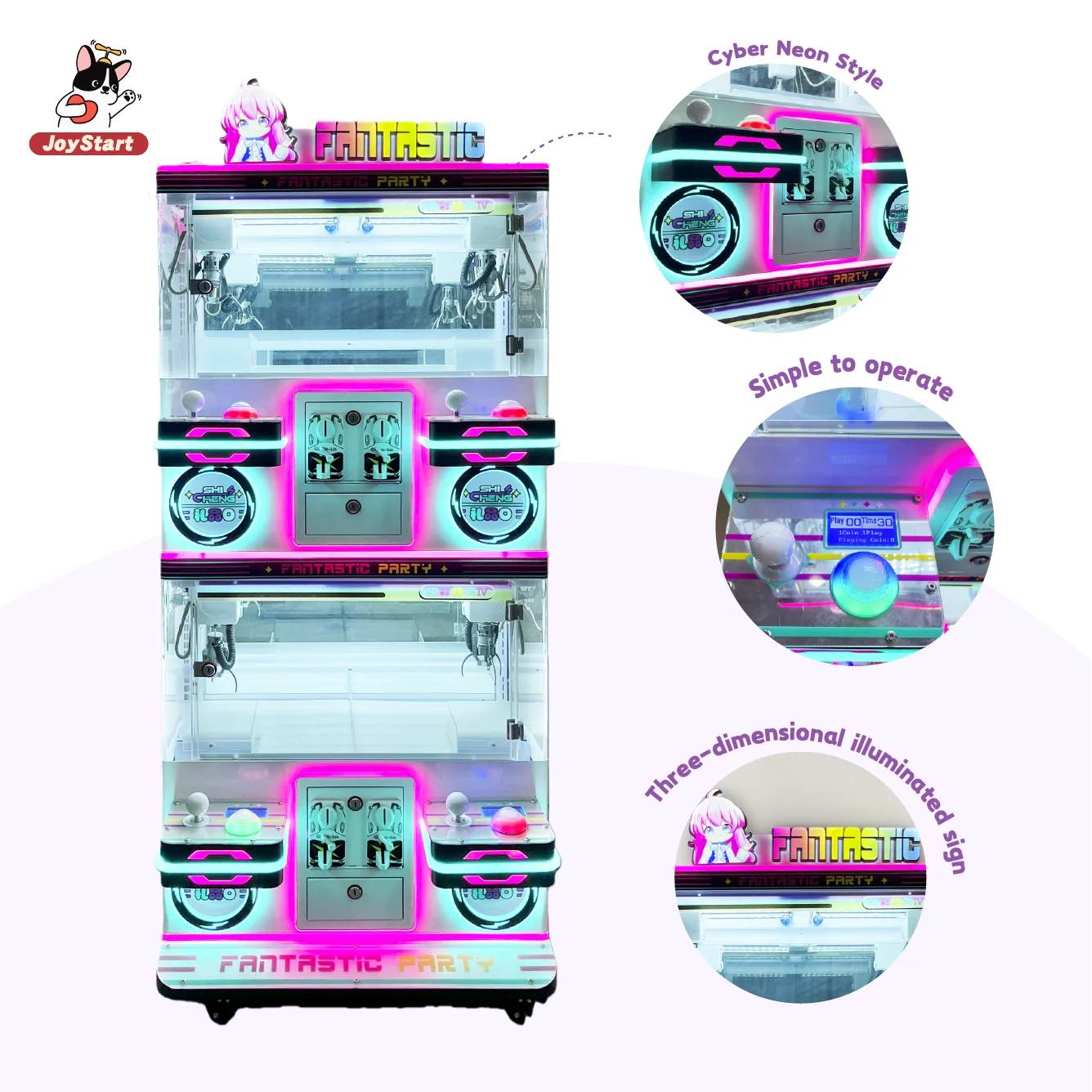 Arcade Machine Claw Crane Coin Operated Stuffed Animal Catcher Modern Prize Vending Game Machine Toy Grabber Model Entertainment