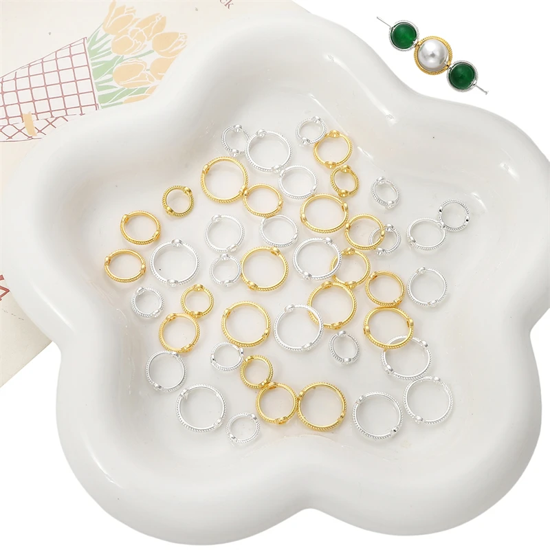 

6/8/10MM Alloy Gold Retention Jump Rings Beads Connector Ring Double Big Hole Links Handmade String Beads DIY Brace Necklace
