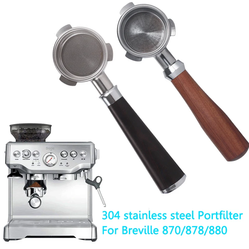 

54mm Portafilter Coffee Bottomless Portafilter For Breville 870/878/880 Filter Basket Replacement Espresso Machine Accessories