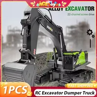 1/14 Huina 1593 RC Excavator Dumper Truck crawler Alloy Tractor Loader 2.4G Radio Controlled Car Engineering toy for boy