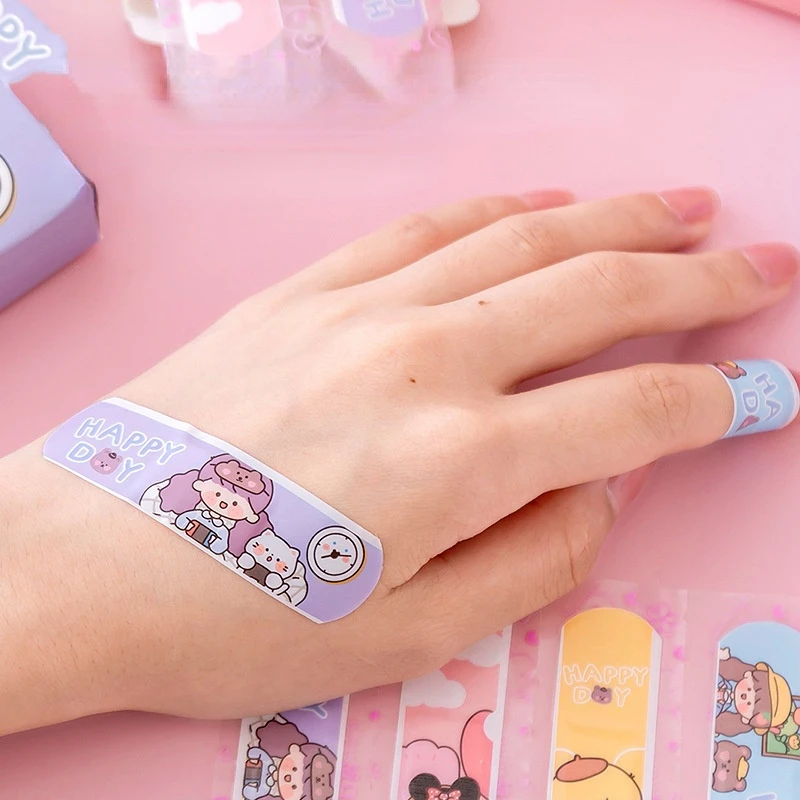 20Pcs Cute Cartoon Waterproof Breathable Adhesive Bandages First Aid Bandaids Emergency Kit Wound Plaster for Kids