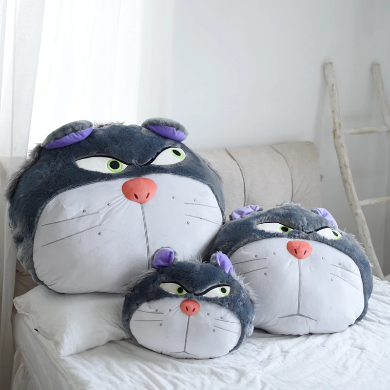 Thickened Lucifer Cat Throw Pillow Sofa Bed Comfortable Back Cushion Grey Cat Plushies Soft Plush Toy Big Size Cushion Gifts