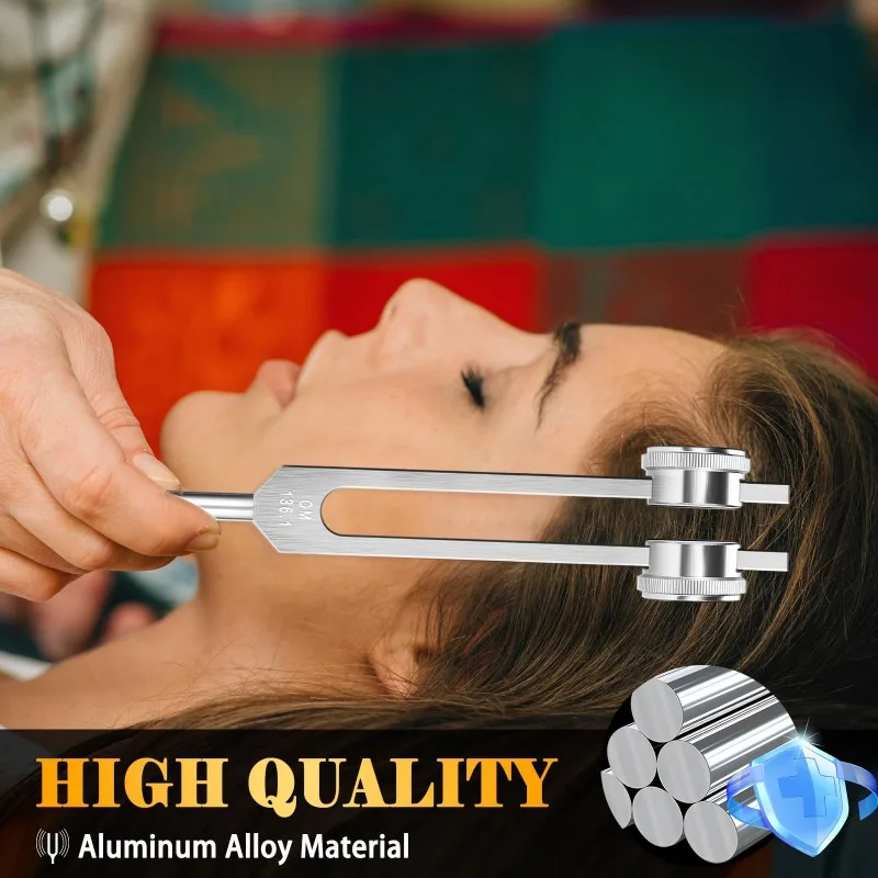 136.1HZ Aluminium Tuning Fork Weighted Diapason Therapy Tuning Forks Yoga Chakras Harmonizer Professional Percussion Instruments