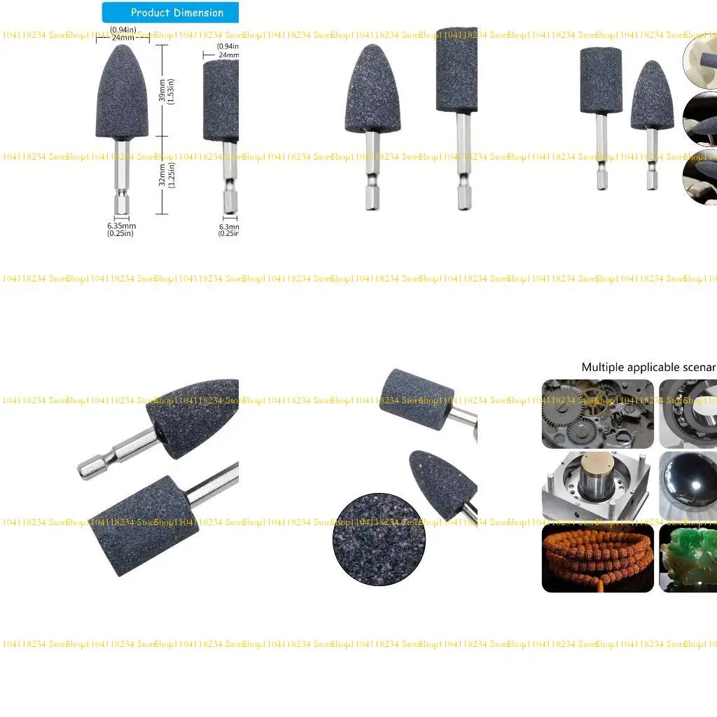 

P9FB 2Pcs Grinding Head Hexagonal Shank Grinding Wheel Sharpening Head Portable Grinding Drill Tool For Metal Machinery