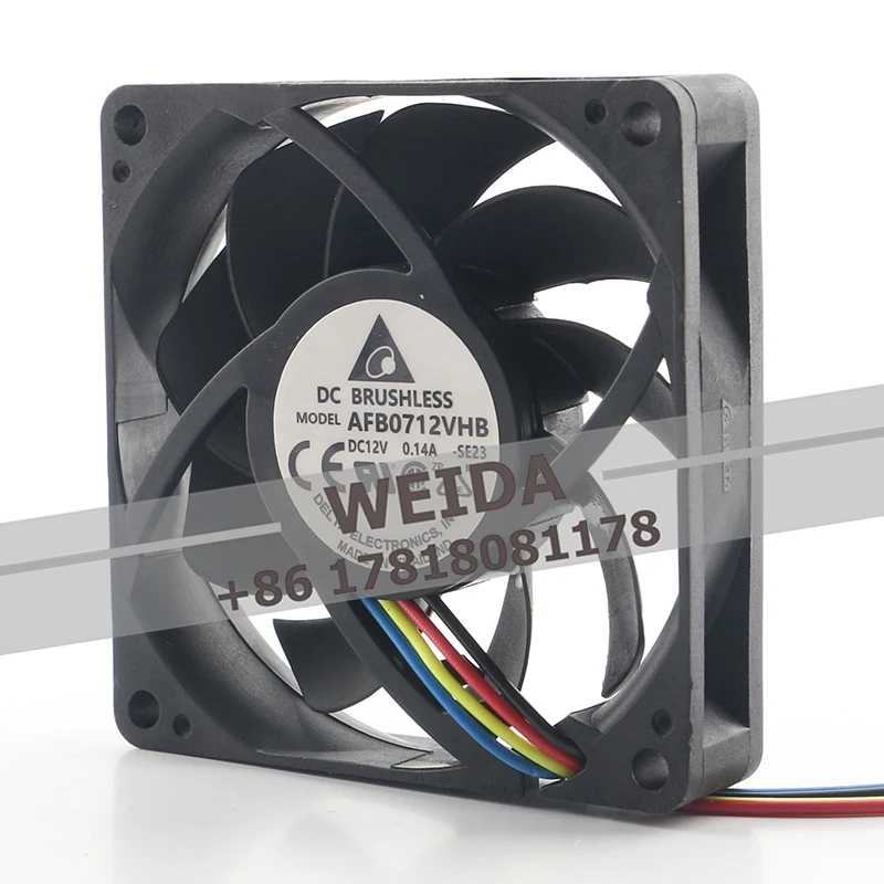 Delta 12V 0.14A AC EC 7015 Automatic Temperature Control High air Volume AFB0712VHB-SE23 7CM Cooling Fan