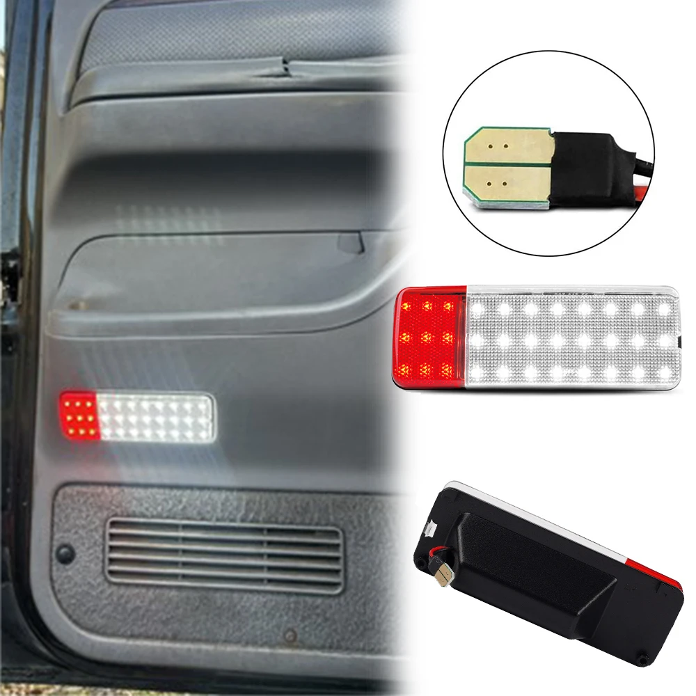 

White Red LED Side Door Panel Courtesy Welcome Light for Ford F150 F250 F350 BRONCO 1992-1997 Car Interior Warning Lamp