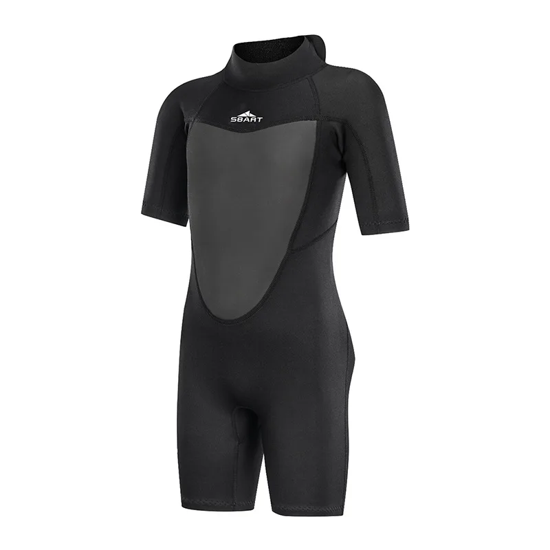 

SBART 2 мм костюм для дайвинга с коротким рукавом цельный теплый и солнцезащитный детский купальник для дайвинга