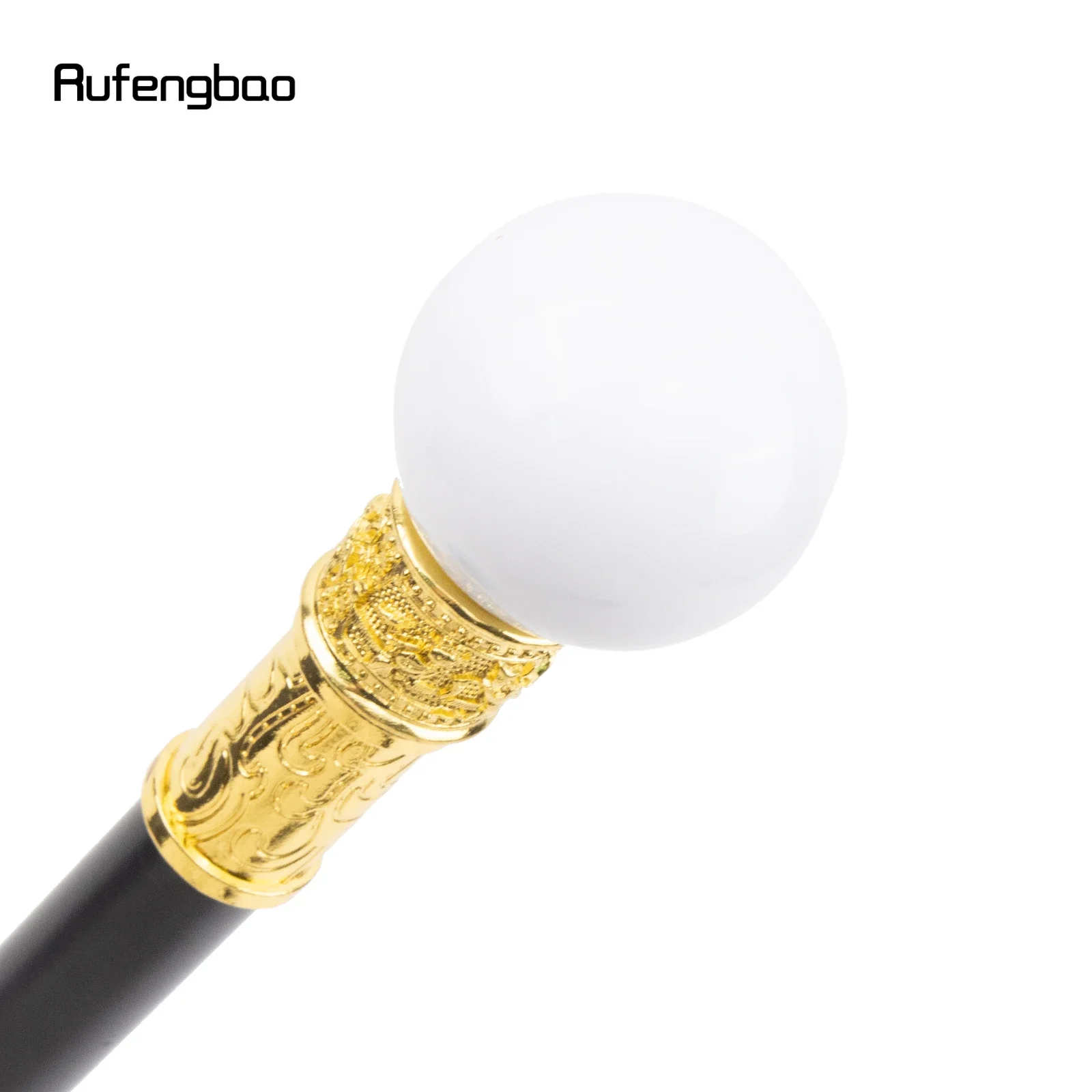 الأبيض الاصطناعي الراتنج الكرة عصا للمشي موضة ديكور عصا للمشي شهم أنيقة تأثيري قصب Crosier 95.5 سنتيمتر