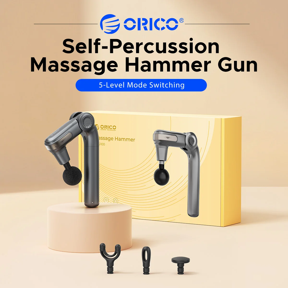 marteau-de-massage-a-percussion-sans-fil-orico-a-double-longueur-5-vitesses-4-tetes-pour-les-zones-difficiles-d'acces-du-dos-et-de-tout-le-corps