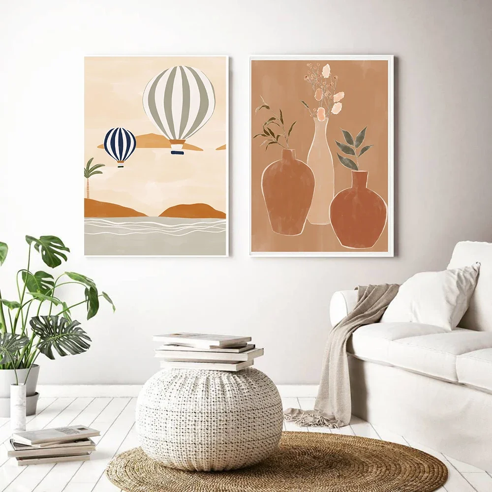 Boho Natural Leaf Flower Vase Girl Posters Wall Art Aesthetics Print Canvas Painting --2026 NEW-