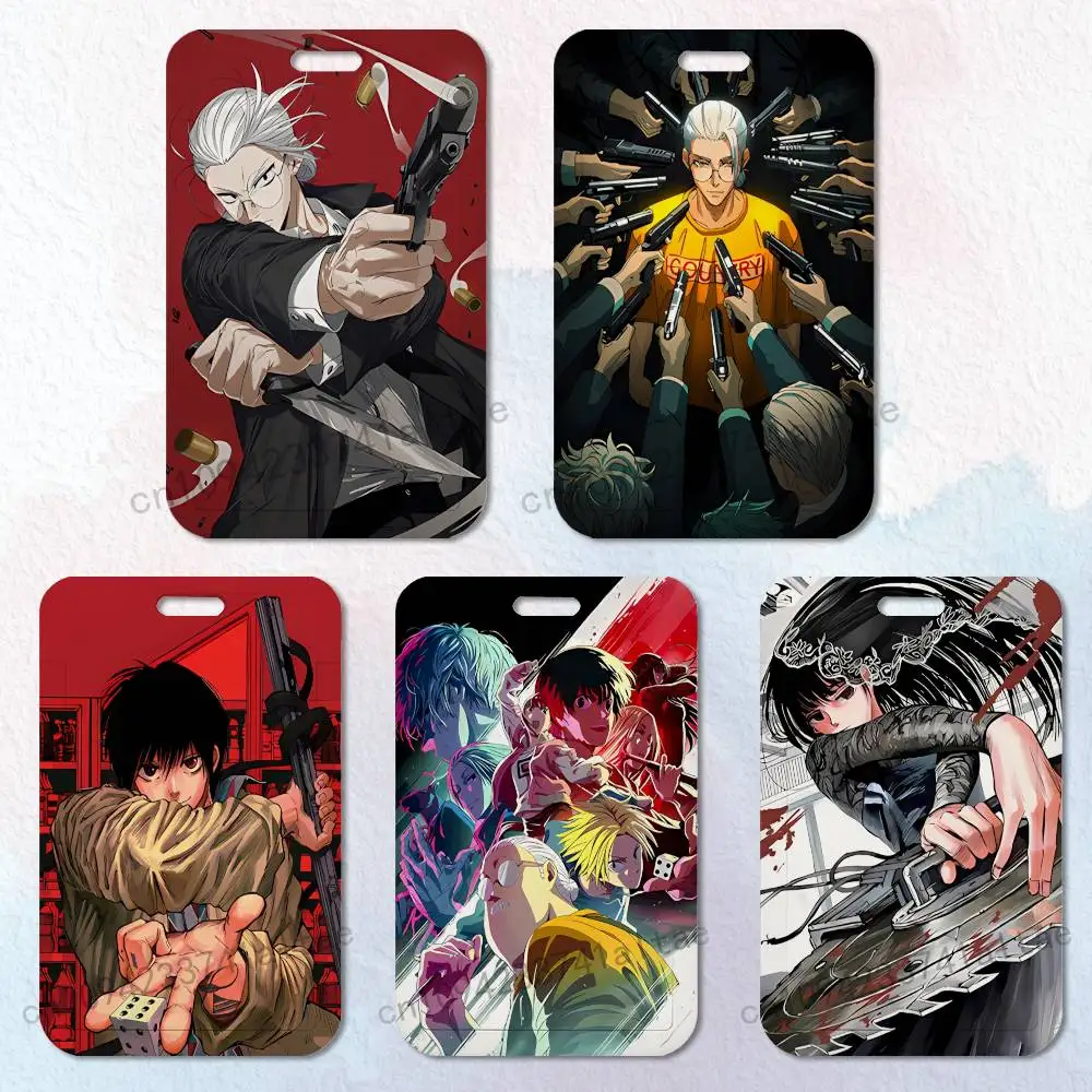 Porta Tarjetas D-Days de Sakamoto Comics, Duradero, con Mosquetón, Porta Identificaciones Vertical, Protección de Credenciales