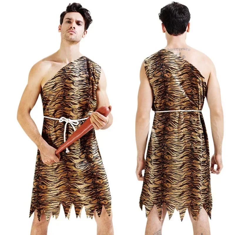 leopard savage caveman croods flintstones primitive sexy indian clothing costume carnival halloween costumes for men adult fancy