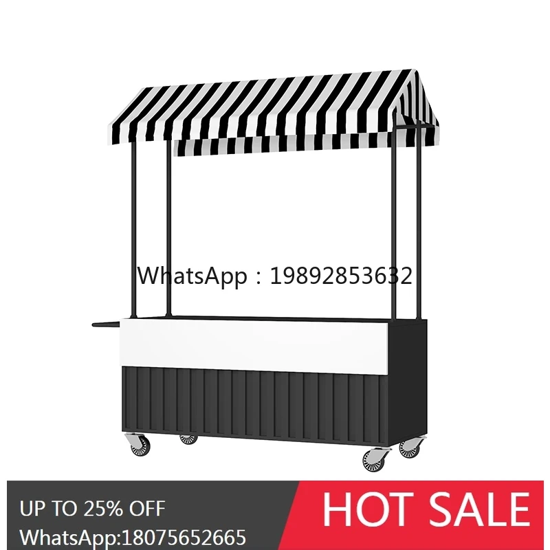 B1 wrought iron stall trolley night market promotion outdoor mobile stall display stand
