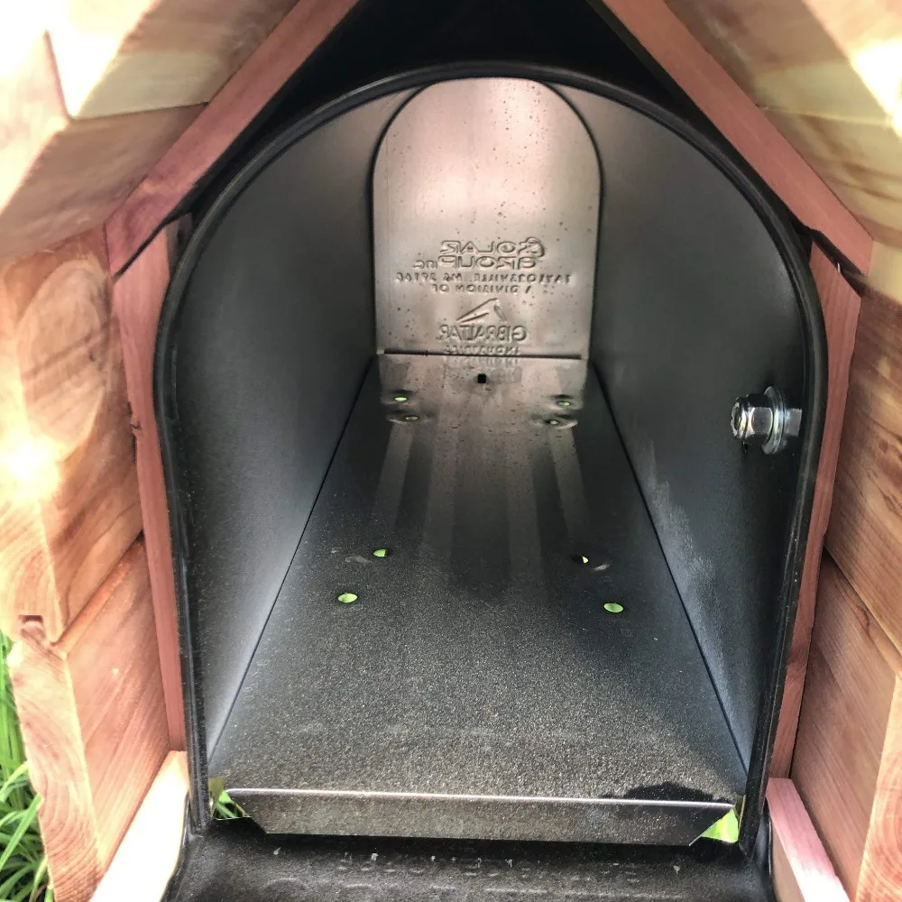 The Stone Bridge Cedar Mailbox | Simple and Beautiful Mailbox with Metal Insert | Chalet Handmade in USA Made with