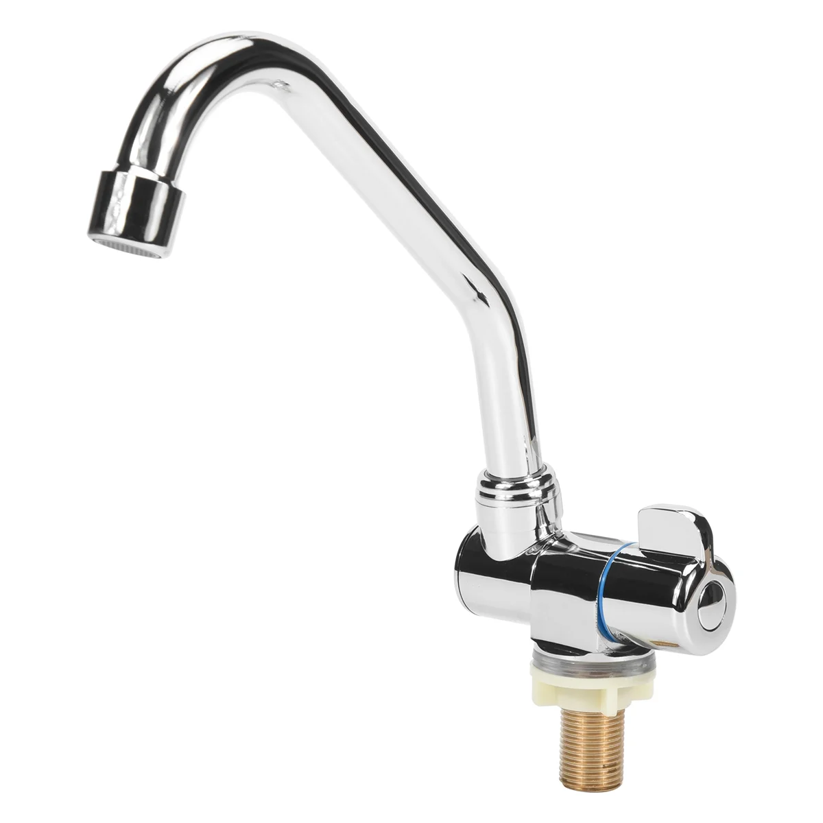 Foldable RV Faucet Rotating Single Handle Deck/Wall Mounted RV Kitchen Tap Copper Cold Water