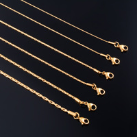 Gold Color Plated Thin Necklace Link Cable Chain 316L Stainless Steel Jewelry Accessories on Neck for Women Ladies Choker Gift