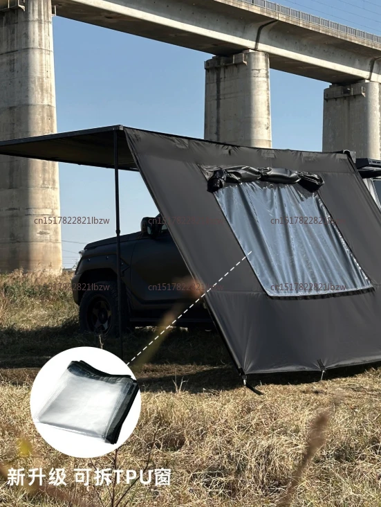 Outdoor black car side tent canopy aluminum side tent off-road awning camper