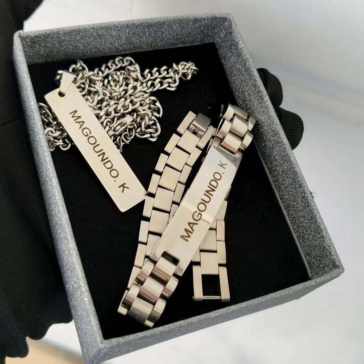 DHQH New Wholesale Customized Name Set Personalized Letter Stainless Steel Set Valentine's Day Commemorative Gift for Her/Him