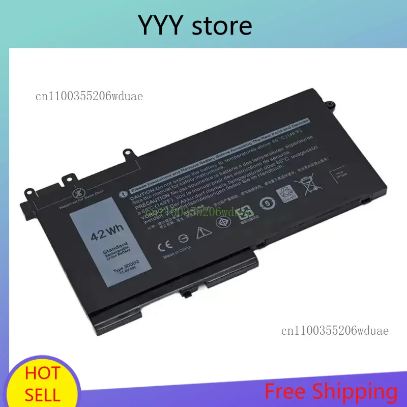 

3DDDG 11.4V 42WH Laptop Battery For Dell Latitude 5280 5288 5480 5580 5490 5590 5491 5591 5495 5488 M3520 M3530 Series