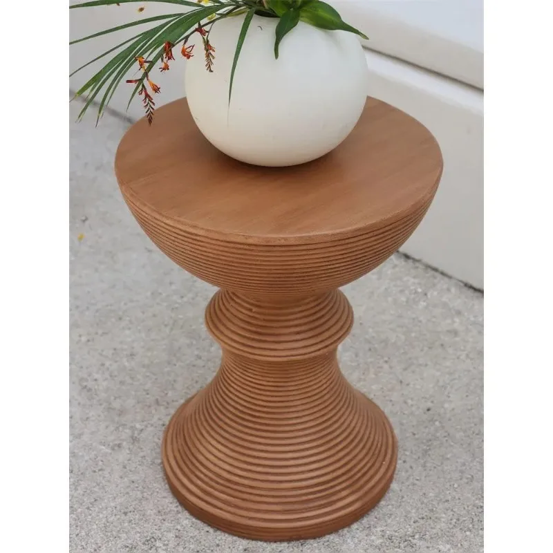 

DSA imitation wood grain edge few modern simple log color round retro sofa art living room home