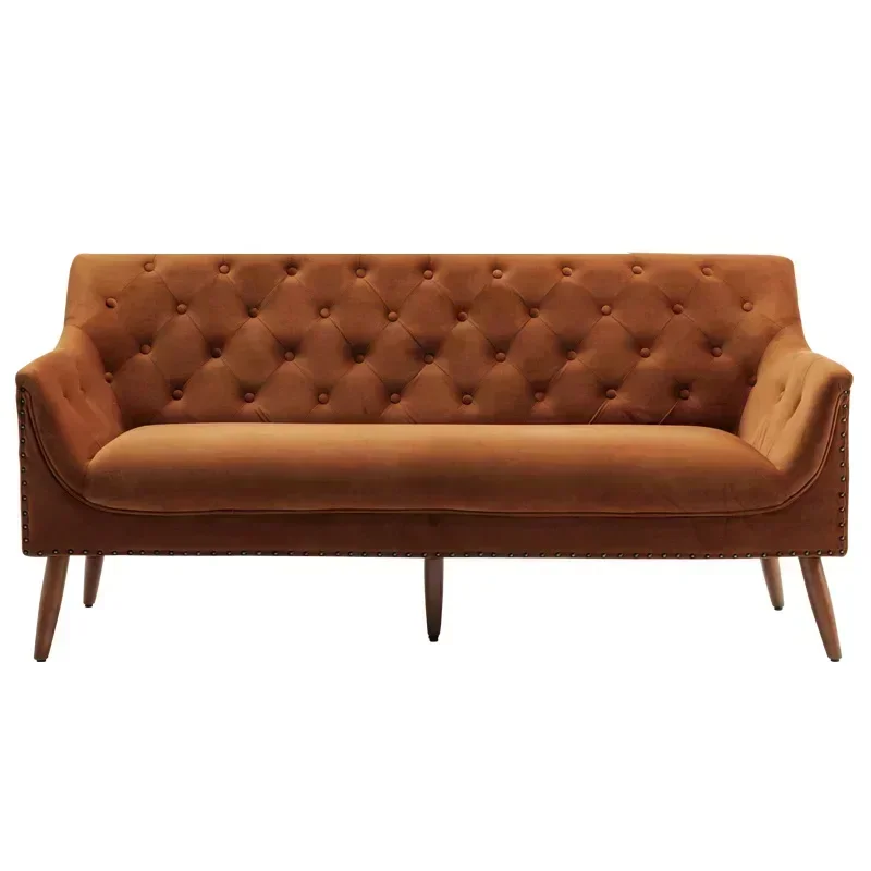 Y Living room American light luxury retro fabric sofa, European velvet three-person double sofa chair