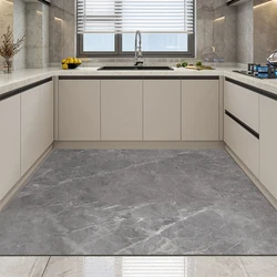 Tappeto da cucina con motivo in marmo Tappetino con motivo in pietra Tappetino in PVC resistente allo sporco grigio nero Tappetino da pavimento artistico antiscivolo impermeabile ».в ».