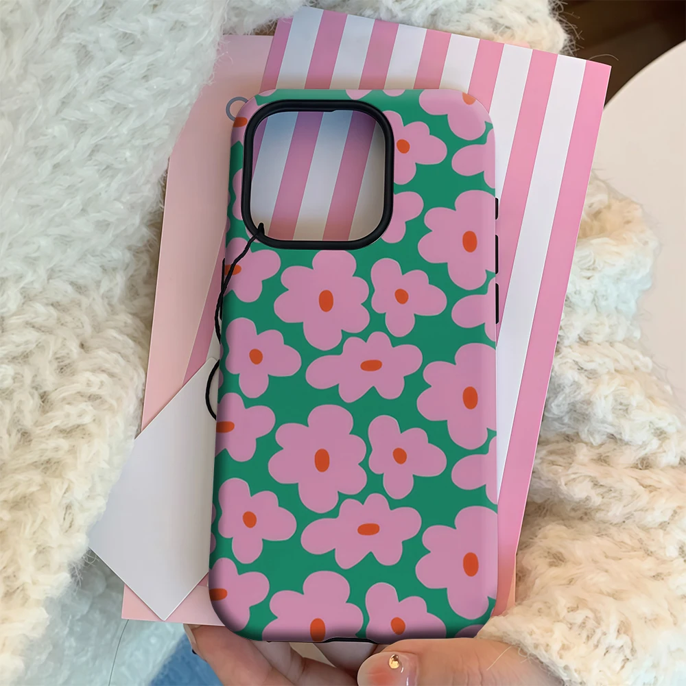 Retro Posy Pop IPhone 17 Must-Haves Telefoonhoesje voor IPhone 17 16 15 14 13 12 Pro Max Plus Dubbellaags achterkant